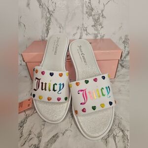 Juicy Couture Women's White Slide Sandals